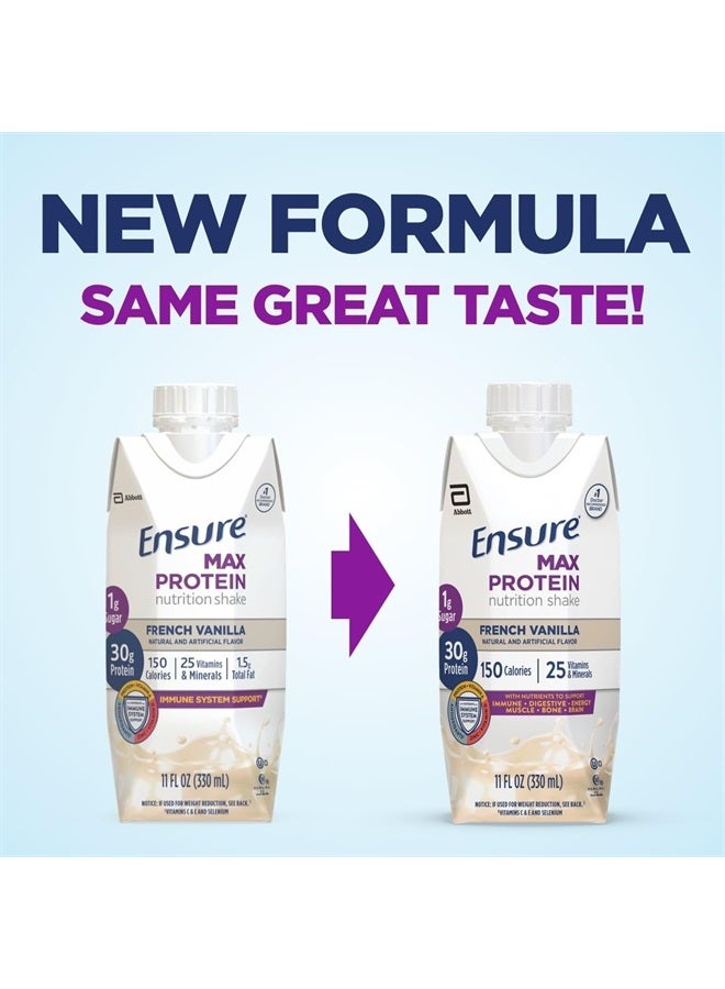 Ensure مخفوق البروتين الأقصى مع 30 جم من البروتين، 1 جم من السكر، مخفوق عالي البروتين، الفانيليا الفرنسية، سائل، 11 أونصة سائلة (عبوة من 12 قطعة) - Image 2