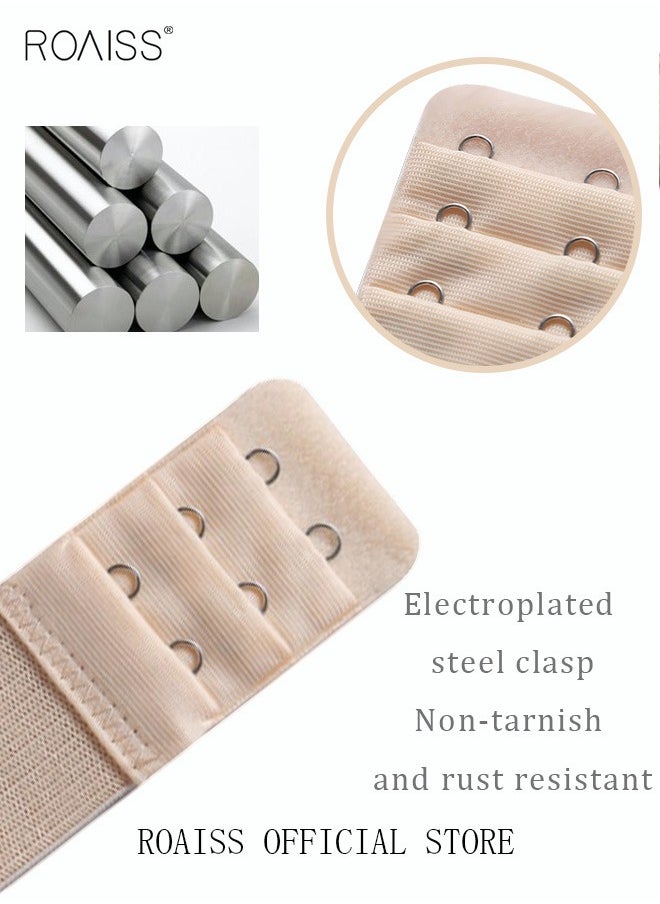 6 Pack High Elastic Bra Extension Buckle Set for Women Bralette Length Adjustment Bra Back Universal Two and Three Rows Skin-friendly Fabric