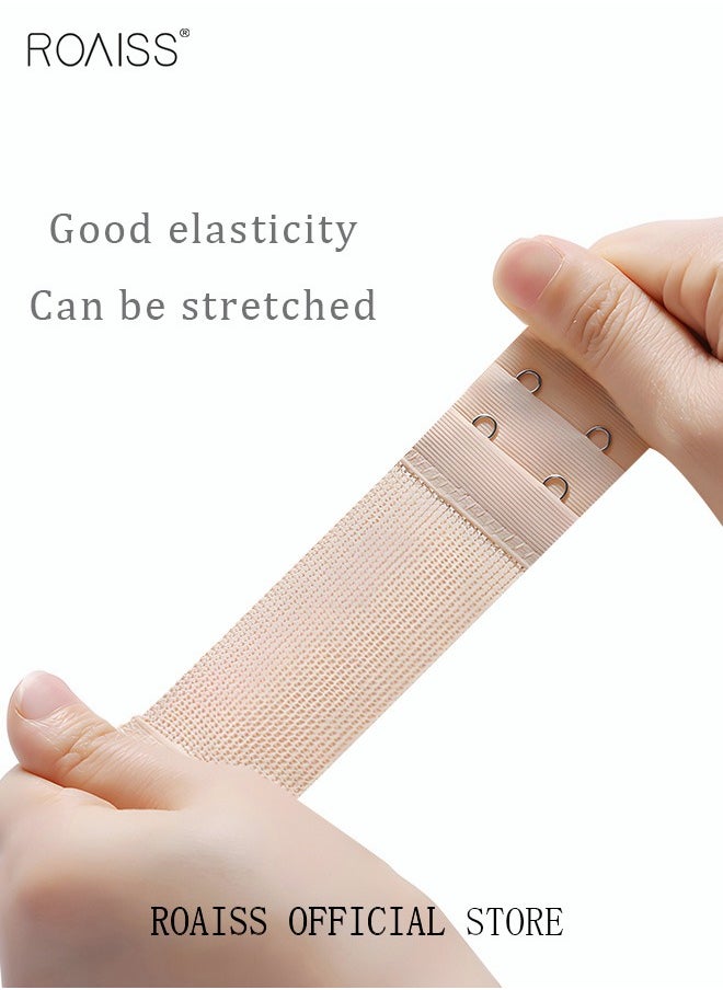6 Pack High Elastic Bra Extension Buckle Set for Women Bralette Length Adjustment Bra Back Universal Two and Three Rows Skin-friendly Fabric