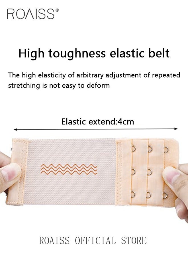 6 Pack High Elastic Bra Extension Buckle Set for Women Bralette Length Adjustment Bra Back Universal Two and Three Rows Skin-friendly Fabric