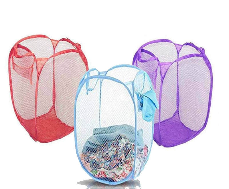 Kolar Nylon Mesh Laundry Basket|Laundry Bag Foldable|Easy to Carry Handle- for Home, Dorms & Hostel (Multicolor - Extra Large) - Image 3