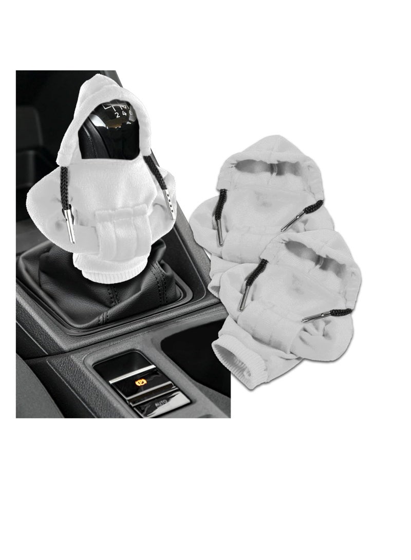 Sweatshirt Car Gear Shift Knob Cover Set, Stylish Shifter Hoodie for Vehicle Interior Decoration, Universal Fit for Most Cars - Image 1