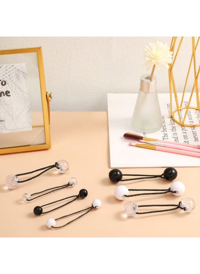 Jutom 24 Pieces Hair Tie Balls 20mm Bubble Ponytail Holders for Girls Double Bead Bubble 80s 90s Hair Balls Tie Elastic Accessories for Baby Toddler(Black and White Series) - Image 4