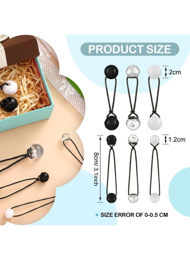 Jutom 24 Pieces Hair Tie Balls 20mm Bubble Ponytail Holders for Girls Double Bead Bubble 80s 90s Hair Balls Tie Elastic Accessories for Baby Toddler(Black and White Series) - Image 2