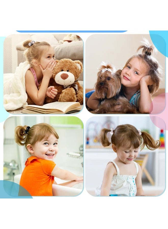 Jutom 24 Pieces Hair Tie Balls 20mm Bubble Ponytail Holders for Girls Double Bead Bubble 80s 90s Hair Balls Tie Elastic Accessories for Baby Toddler(Black and White Series) - Image 5