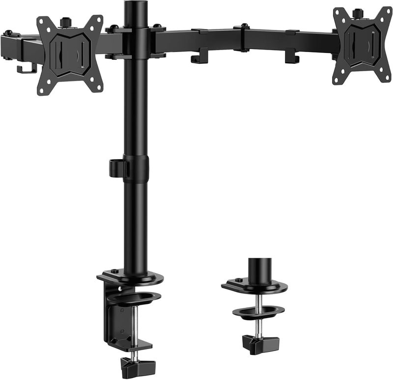 ErGear Dual Monitor Stand, Heavy Duty Adjustable Monitor Desk Mount for 2 Screens up to 32 Inches, Fully Adjustable Height, Tilt, Swivel, Rotate, Supports 17.6 lbs per Monitor Arm, Easy Installation - Image 1