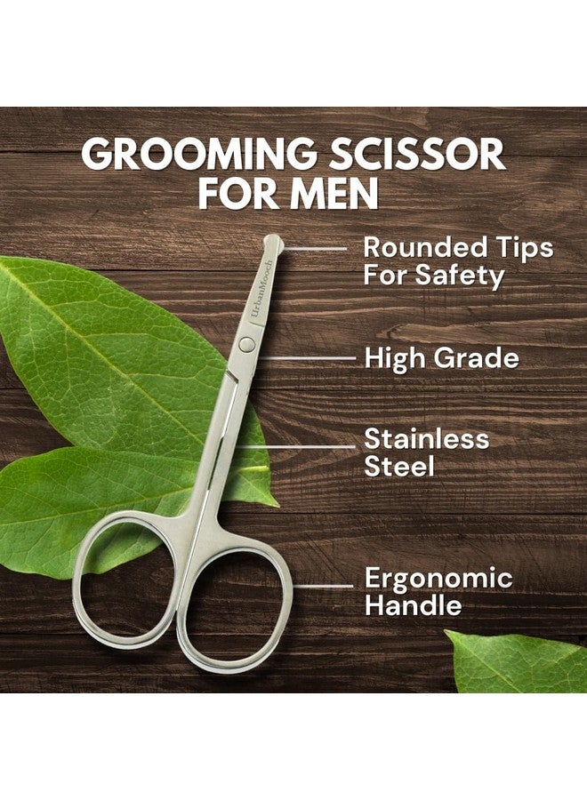 UrbanMooch Nasal Safety Personal Grooming Scissor For Men For Nose Hair, Beard, Mustache And Eyebrow | Safety Blunt Round Tip | Heavy Duty Non Rusting Ss Metal | Travel Friendly Scissor For Men - Image 5