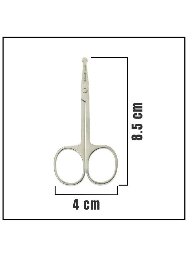 UrbanMooch Nasal Safety Personal Grooming Scissor For Men For Nose Hair, Beard, Mustache And Eyebrow | Safety Blunt Round Tip | Heavy Duty Non Rusting Ss Metal | Travel Friendly Scissor For Men - Image 2