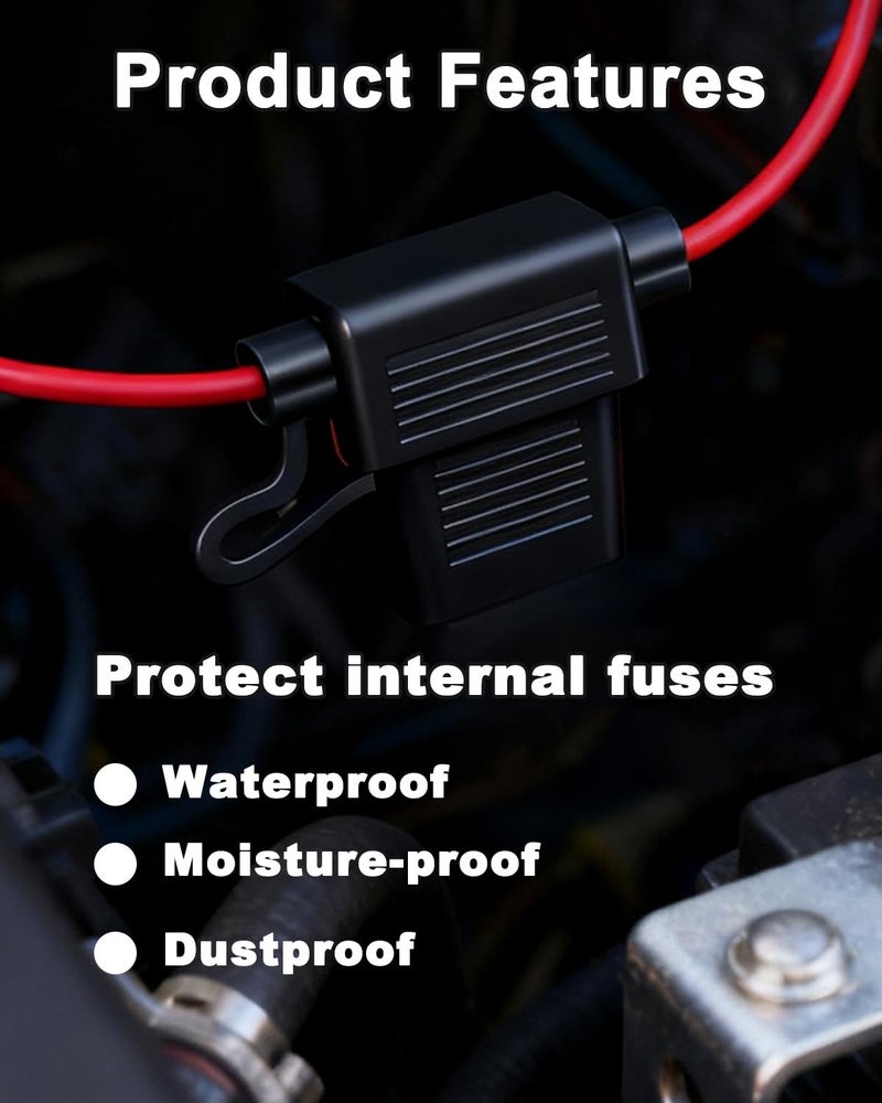 Riseuvo 5 Pack 12 AWG Inline Fuse Holder with 60 ATC/ATO Standard Blade Fuses - Image 3