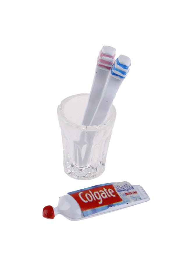 Toothpaste Dummy Generic 1:12 Doll House Simulation Mini Toothbrush Toothpaste Cup Wash ...