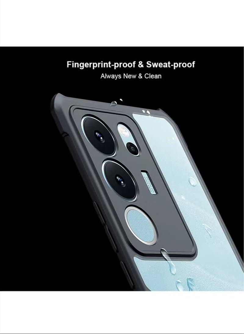 إكس ليفيل غطاء حماية ل Vivo S17/V29 5G 5G TPU وسائد هوائية مقاومة للصدمات مع حماية عدسة الكاميرا، غطاء خلفي أسود شفاف مضاد لبصمات الأصابع، غطاء خلفي للهاتف المحمول مقاس 6.78 بوصة مضاد للاصفرار ومناسب للهاتف - Image 5