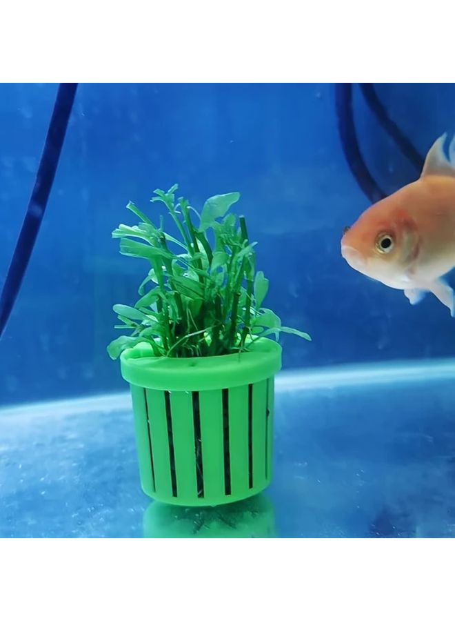 4 قطع سلال زراعة أحواض السمك السوداء، أكواب ثابتة للزراعة المائية، ديكور حوض السمك المغمور - Image 2