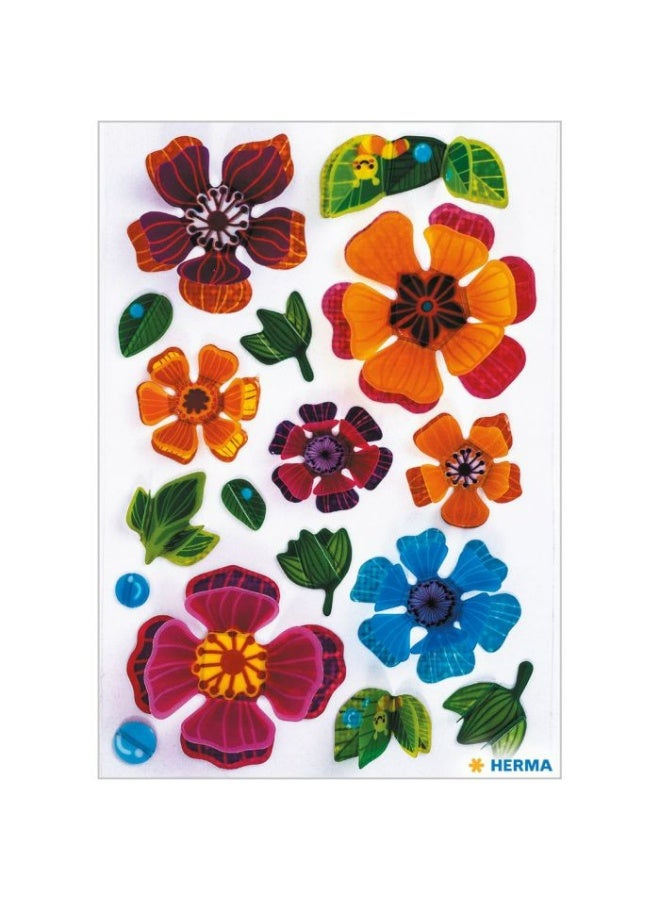 Herma Magic 3D Stickers with Colorful Flowers and Raised Wings for Crafts and Scrapbooking, Model 15144, 1 Piece - Image 2