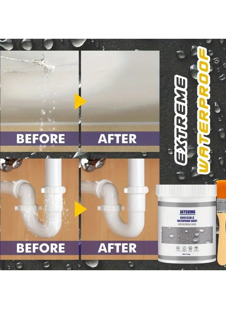 Jaysuing Transparent Adhesive To Prevent Water Leakage In The Bathroom On The Roof Or On The Roof Of Iron Canopies Paint To Repair Water Leakage On Roofs Due To Rain Or Tank Leakage You Do Not Need To Break The Bathroom Tiles Just Clean The Bathroom Tiles From The Soil And Paint The Tiles and Openings And Let It Dry Size 100 MM - pzsku/Z5CE0DE36114CE7BD5ADFZ/45/_/1725134956/cb1c90e3-0744-4a29-a7e5-548be31518fa