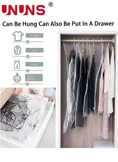 UNUNS Hanging Closet Organizer,4-Pack Hanging Vacuum Space Saver Bag  With Hangers,Vacuum Seal Storage Bag With Suction Pump,Space Bags Vacuum Bag For Sweater,Coat,Suit  - Image 2