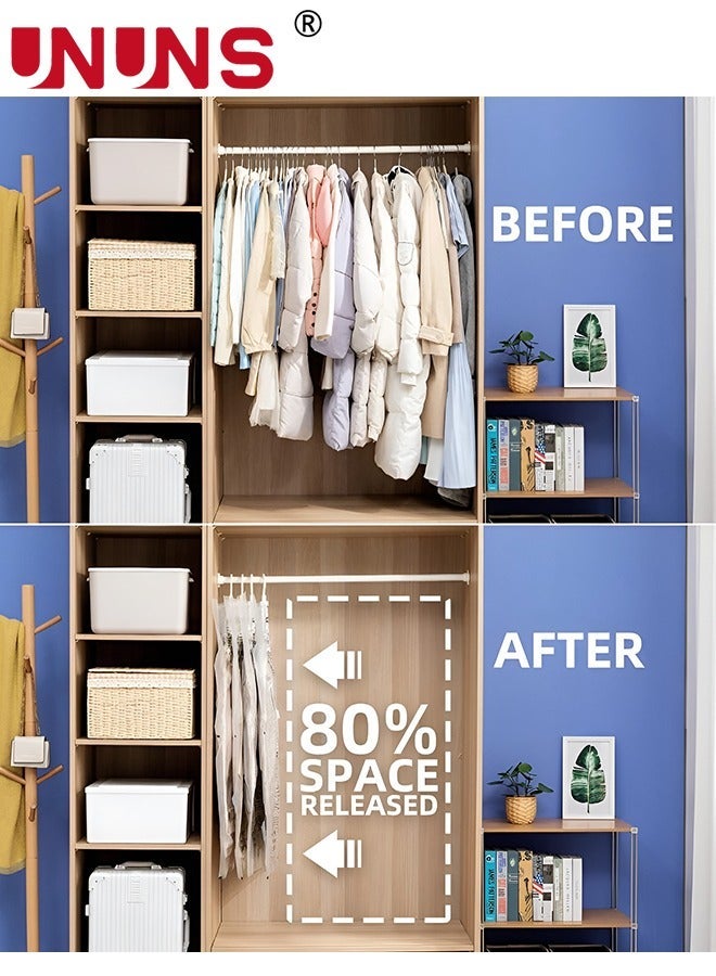 UNUNS Hanging Closet Organizer,4-Pack Hanging Vacuum Space Saver Bag  With Hangers,Vacuum Seal Storage Bag With Suction Pump,Space Bags Vacuum Bag For Sweater,Coat,Suit - Image 5