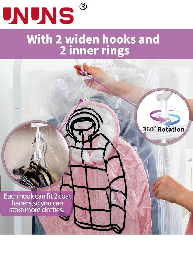 UNUNS Hanging Closet Organizer,4-Pack Hanging Vacuum Space Saver Bag  With Hangers,Vacuum Seal Storage Bag With Suction Pump,Space Bags Vacuum Bag For Sweater,Coat,Suit - Image 3