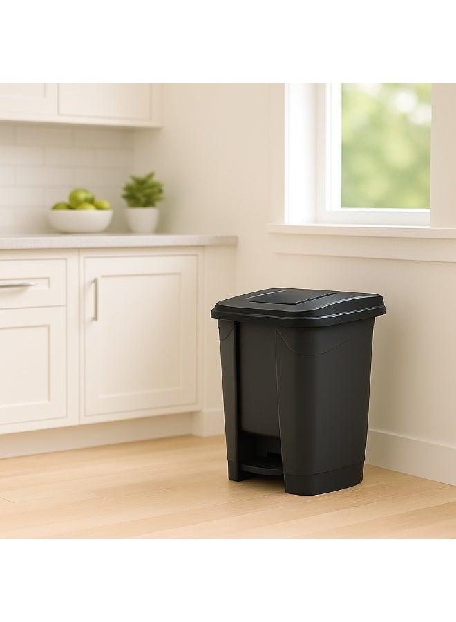بلانيت سلة قمامة ببدّال قدم مع غطاء صندوق نفايات بلاستيكي متين، تحكّم بالروائح وتشغيل بدون لمس للمطبخ والمكتب والحمام | حجم كبير( Liter 30, اسود ) - Image 3