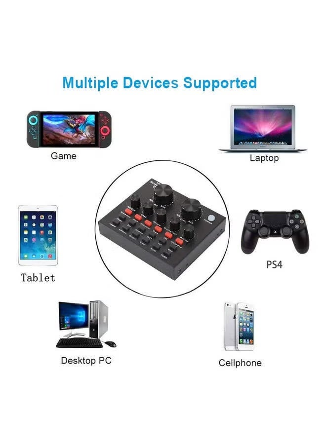 Professional Condenser Microphone Bundle with Live Sound Card for Studio Recording and Broadcasting Black - Image 5