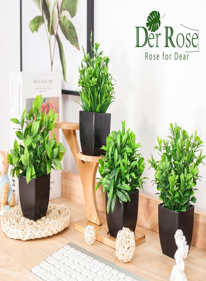 Der Rose 6 Pack Fake Plants Mini Artificial Plants for Home Office Farmhouse Bathroom Shelf Decor Indoor - Image 4