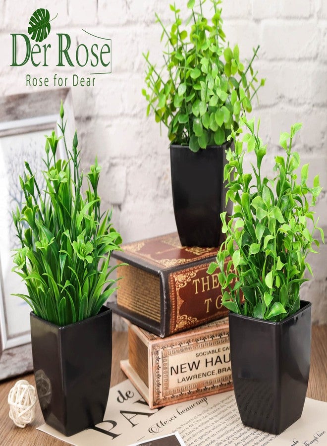 Der Rose 6 Pack Fake Plants Mini Artificial Plants for Home Office Farmhouse Bathroom Shelf Decor Indoor - Image 5