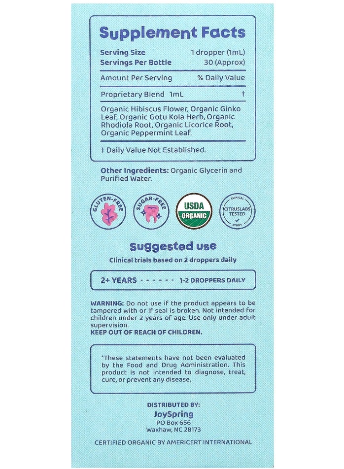 JoySpring Genius Drops Focus + Attention - 1 fl oz (30 ml) - Image 2