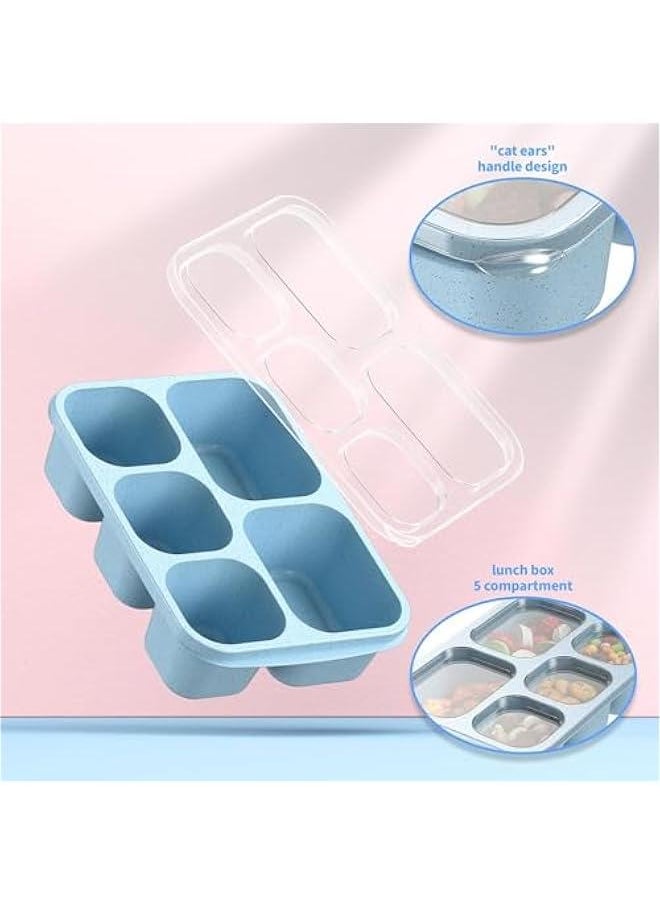 HOOKOR Snack Boxes (3 Pack) - Stackable Bento Boxes with 3 Compartments, Meal Prep Containers Reusable, Lightweight Lunch Containers for Kids and Adults, BPA Free (White)  - Image 5