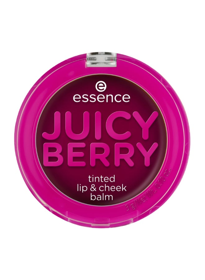 JUICY BERRY Tinted Lip & Cheek Balm | Berry Scented | pH-Reacting Color | Lightweight & Comfortable | Smooth Finish | All Skin Types Purple