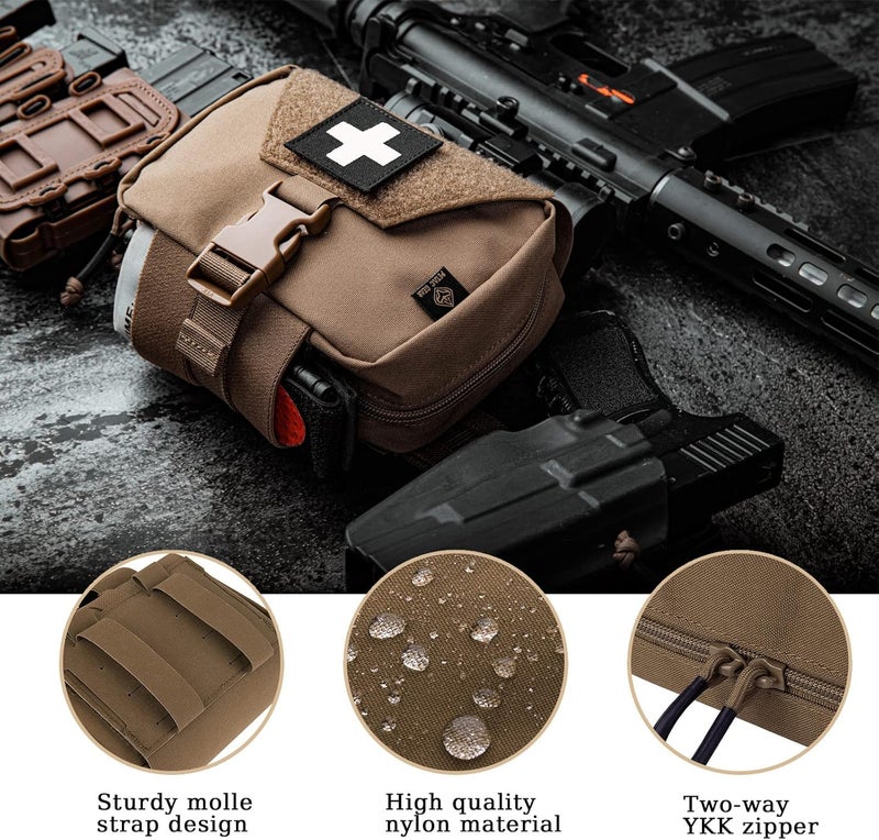 PETAC GEAR Tactical Rip Away Medical Pouch Tear Off First Aid IFAK Pouch Molle & Belt Horizontal Outdoor Emergency Survival Bag … - Image 2