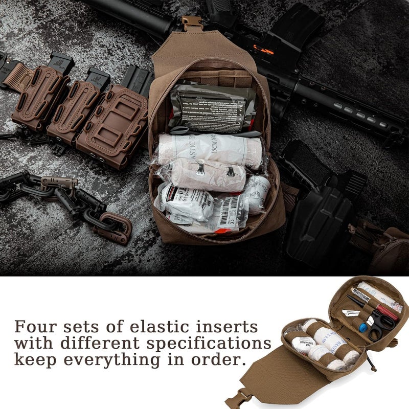 PETAC GEAR Tactical Rip Away Medical Pouch Tear Off First Aid IFAK Pouch Molle & Belt Horizontal Outdoor Emergency Survival Bag … - Image 3