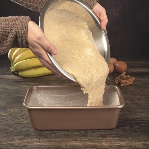 HAPPIELS Nonstick 9x5 inch Bread Loaf Pan for Oven | PFOA & BPA Free Non Toxic Loaf Tin | Molds for Baking | Best 9 x 5 Non stick Bakeware | Nontoxic 5x9 Banana Bread Mold Pans & Tins - Image 3