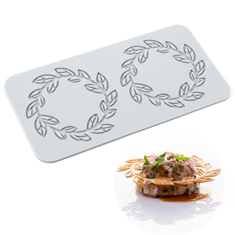 TUKE قوالب تزيين الكعك من توك، قوالب سيليكون ثلاثية الأبعاد على شكل ورقة، قوالب خبز، قوالب جيلاتينية، قوالب طين، قوالب فوندان، حصائر دانتيل، نمط خلية نحل، زهور، لسكر، شوكولاتة، بوليمر، ورقة_86x4x012بوصة_R