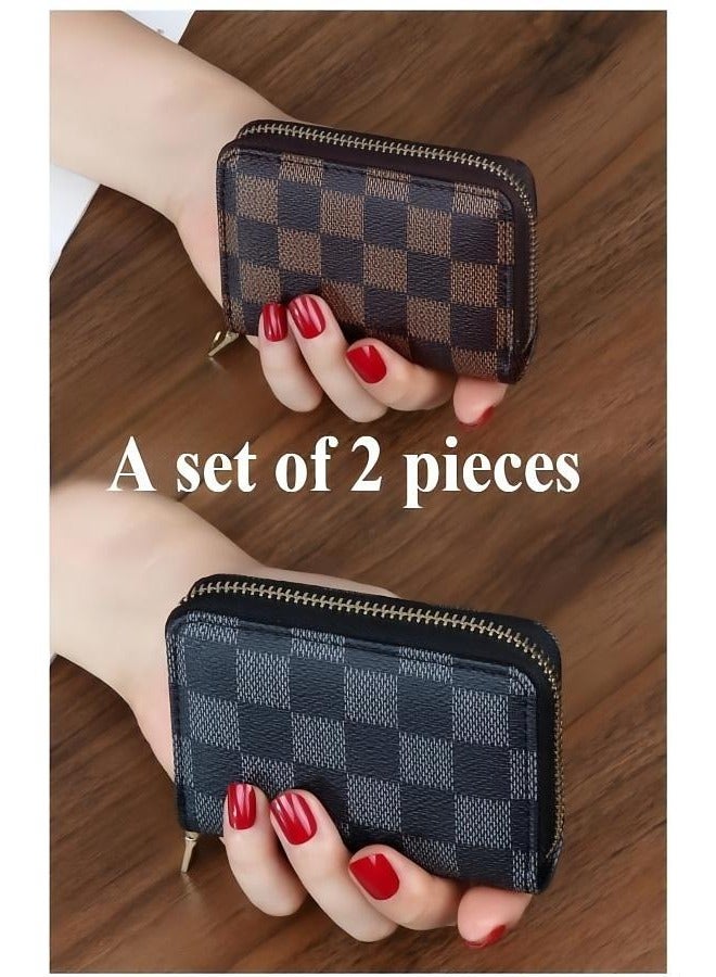 Generic A set of 2- multi slot card holder, large capacity document storage bag, men's and women's multifunctional card holder, coin purse, compact driver's license card holder  - Image 1