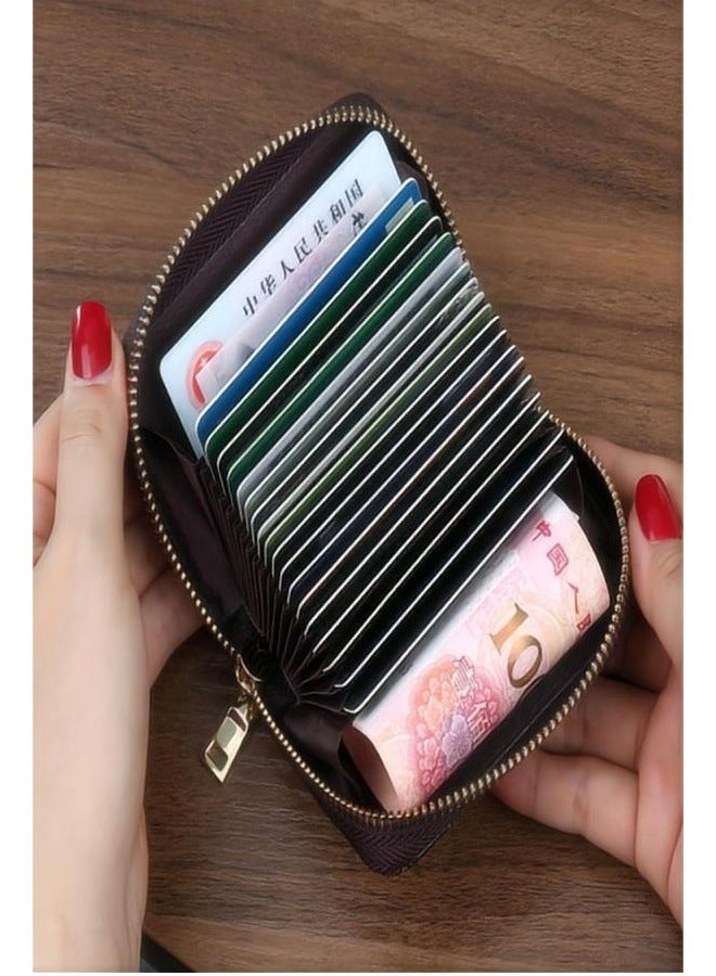 Generic A set of 2- multi slot card holder, large capacity document storage bag, men's and women's multifunctional card holder, coin purse, compact driver's license card holder  - Image 4