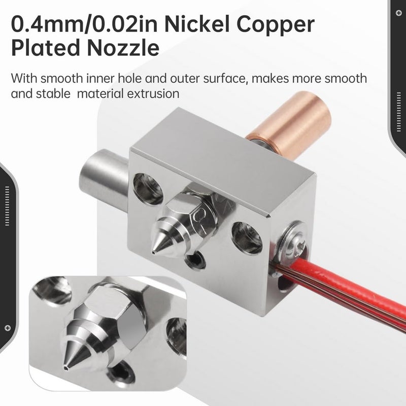 Nozzle Kit, Plated Copper, Sprite Extruder Pro Heater Block, 300℃ Heatbreak, for Ender-3 S1/Ender-3 S1 Pro/Sermoon V1/Cr-10 Smart Pro/Sermoon V1 Pro Bimetal - Image 5