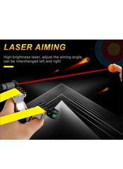 Rock Pow Hunting Slingshots Set, Professional Laser Slingshot for Outdoor Hunting,Adult high-speed catapult slingshot,100 Ammo Balls and 2 Rubber Bands.  - Image 5