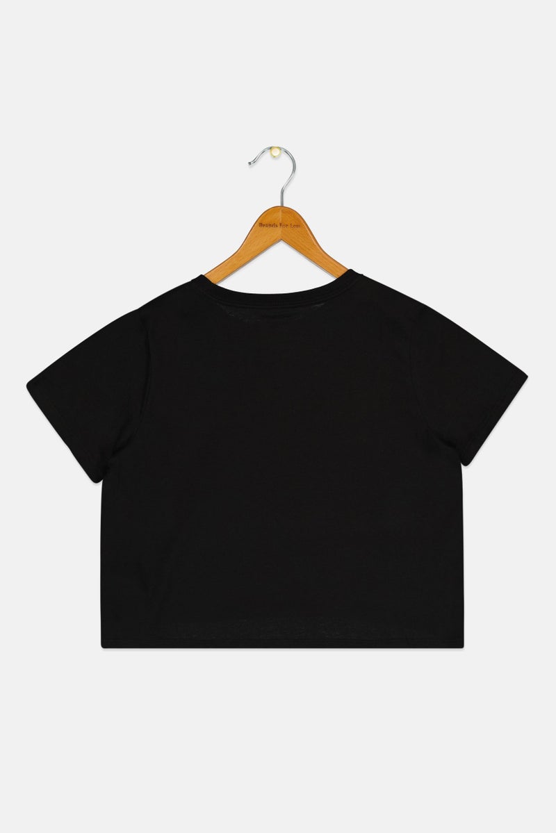Nike Kids Girl Sportswear Fit Short Sleeve Training T Shirt, Black  - Image 2