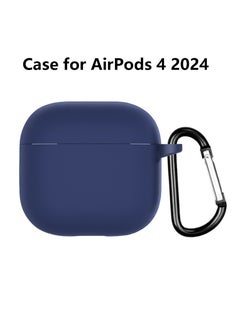 Silicone Case for  Apple AirPods 4 Protective Earphone Cover With Hook Blue