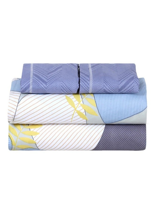 Nendle Hearts Pattern 400Tc Premium Cotton Super King Size Bedsheets 108X108 Inches with Contrast Pillow Covers for Luxurious Softness and Anti Fade Prints (Floral Texture, Pack of 3) Multi Color - Image 5