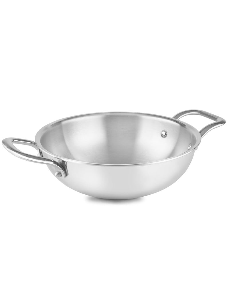 Home Pro HOME-PRO Triply Stainless Steel Kadhai 26cm Diameter with lid 3.6L Capacity (Triply, Induction Bottom) - Image 5