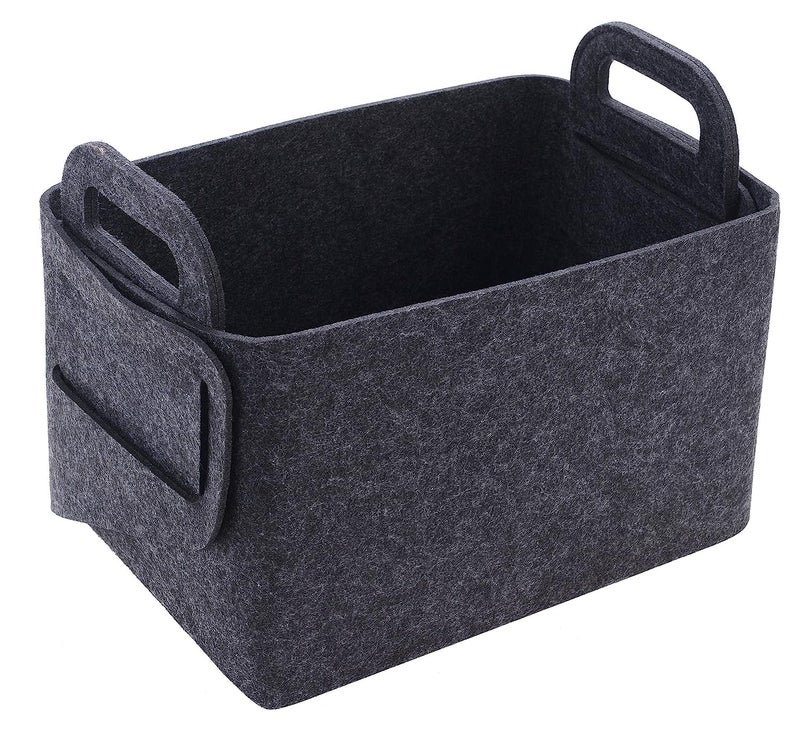 Renva Felt Storage Basket for Organizing, Large Fabric Collapsible Storage Bins with Handles, Foldable Storage Basket Bins, Perfect for Shelves, Closet, Books, Clothes Organizing - Image 1