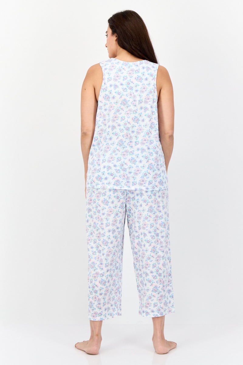 Celestial Dreams Women 2Pc Set Floral Print Pajama, Multicolor - Image 4