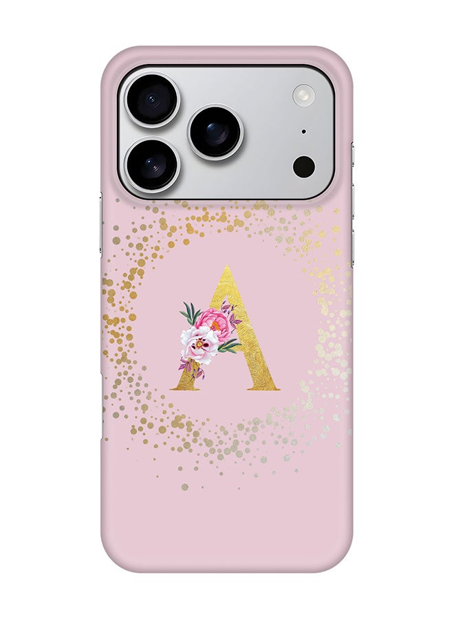 Stylizedd For iPhone 17 Pro,Case, [Compatible with MagSafe] Magnetic cover Slim fit Protection Matte, - Custom Monogram Floral - A  (Pink )