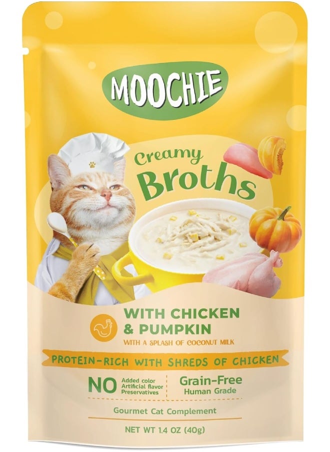 MOOCHIE Kitten Creamy Broth With Chicken And Pumpkin 40G Pouch X 12  - Image 1