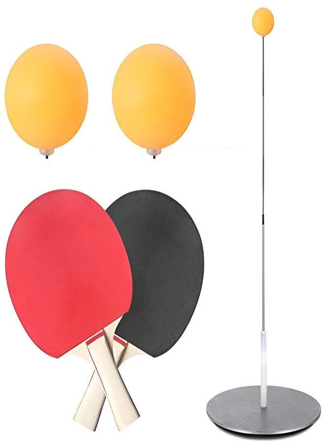 Zusaca Ping Pong Balls Paddles Set Table Tennis Training Elastic Soft Shaft Equipment Trainer Practice Ball Bulk Children Adult (2 Table Tennis Paddle & 2 Ping-Pong Balls) - Image 1
