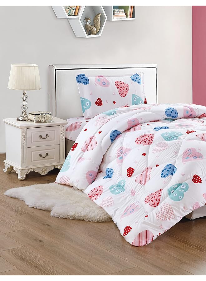 erorex 3 Piece Single Crib Bedding Set Includes Comforter Crib Sheet Pillow Sham Coverlet Lightweight Reversible Comforter Suitable For All Seasons - Image 2