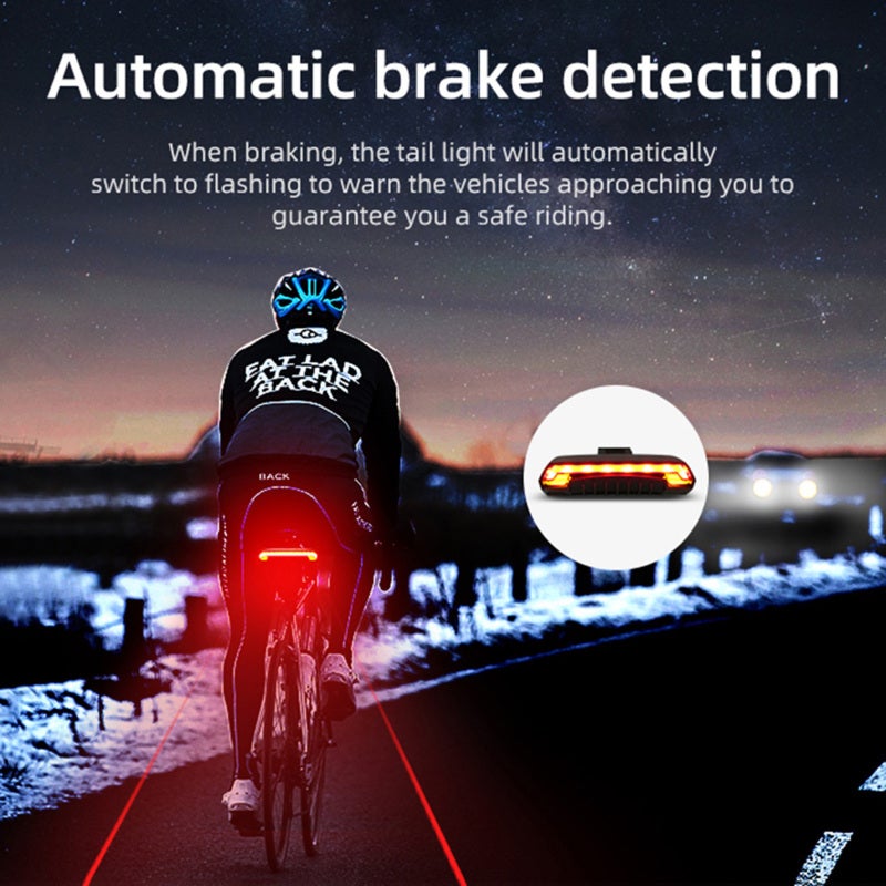 Meilan Bicycle Tail Light: Black 2000mAh USB Rechargeable - Wireless Remote Control With Turn Signal & Auto Day/Night Detection For Cyclists - Image 5