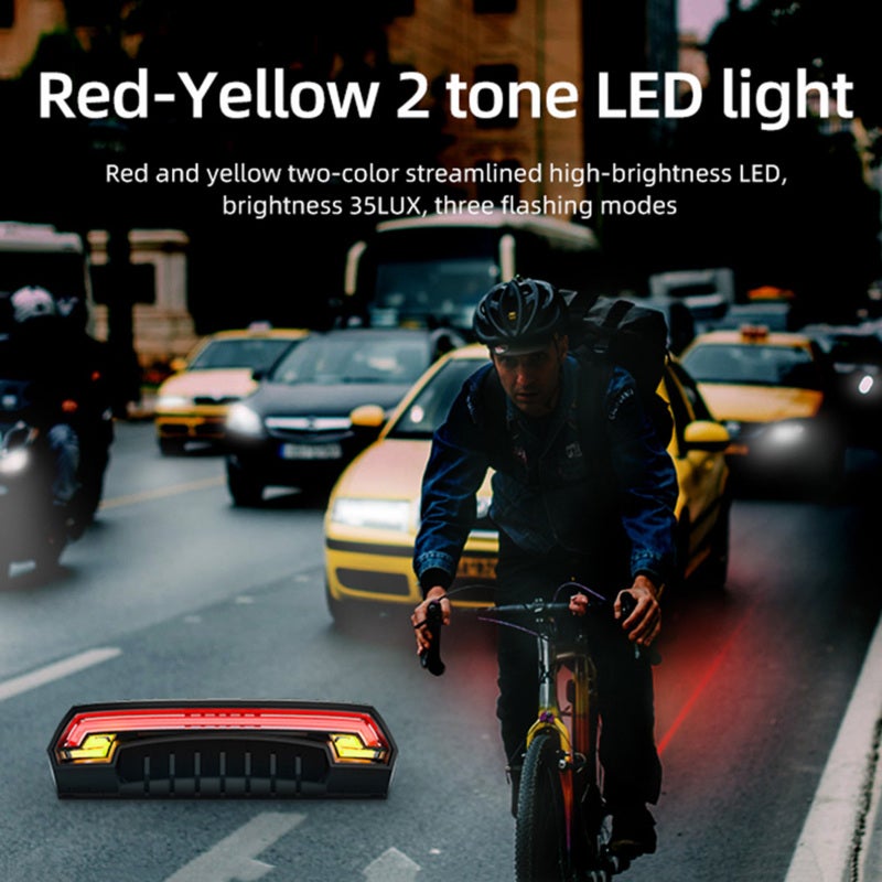 Meilan Bicycle Tail Light: Black 2000mAh USB Rechargeable - Wireless Remote Control With Turn Signal & Auto Day/Night Detection For Cyclists - Image 4