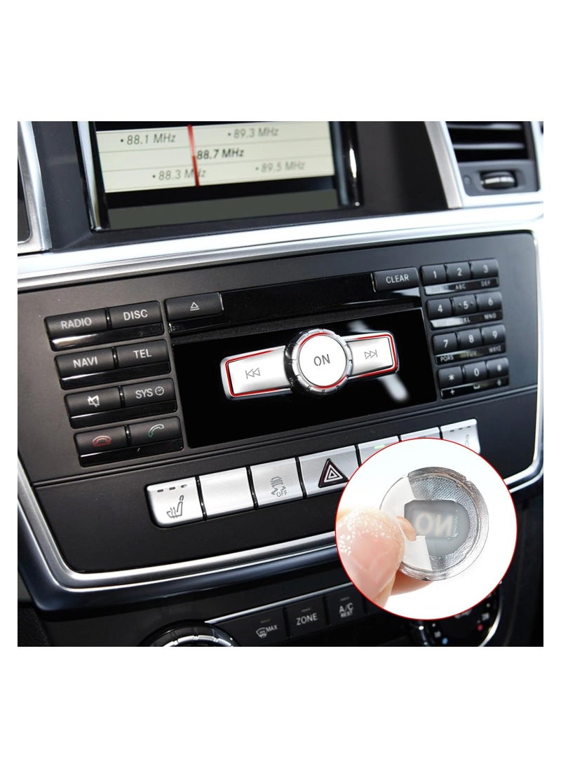 Compatible with Mercedes Benz Radio Button Cover Stickers, X204/W204 Volume Button Sticker Radio ON Button Cover for B Class W246/C Class W204/ E Class W212/ G Class/ML W166 CL/SL/CLA/CLS/SLK