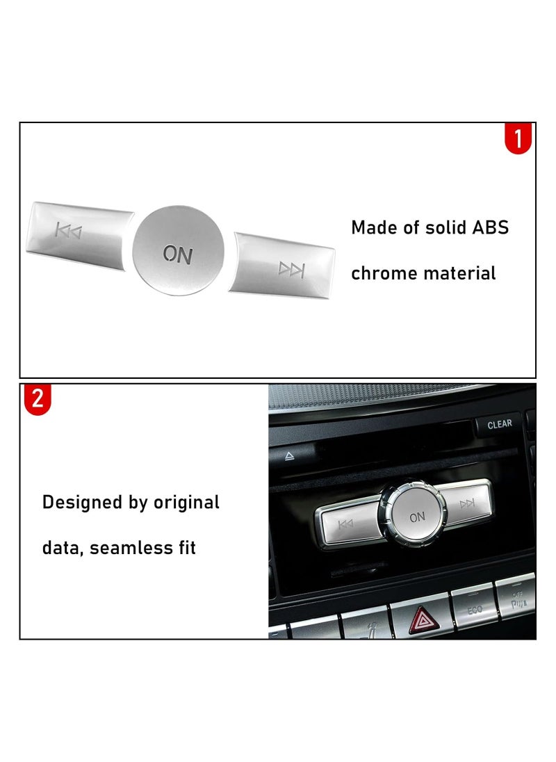 Compatible with Mercedes Benz Radio Button Cover Stickers, X204/W204 Volume Button Sticker Radio ON Button Cover for B Class W246/C Class W204/ E Class W212/ G Class/ML W166 CL/SL/CLA/CLS/SLK